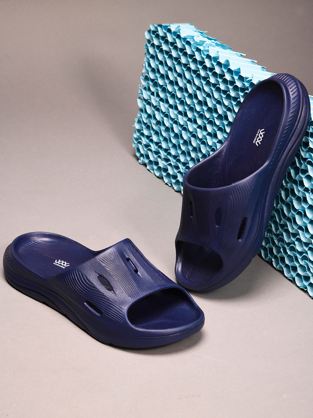 WAVE WALKER Men Self Design Sliders Flip Flops