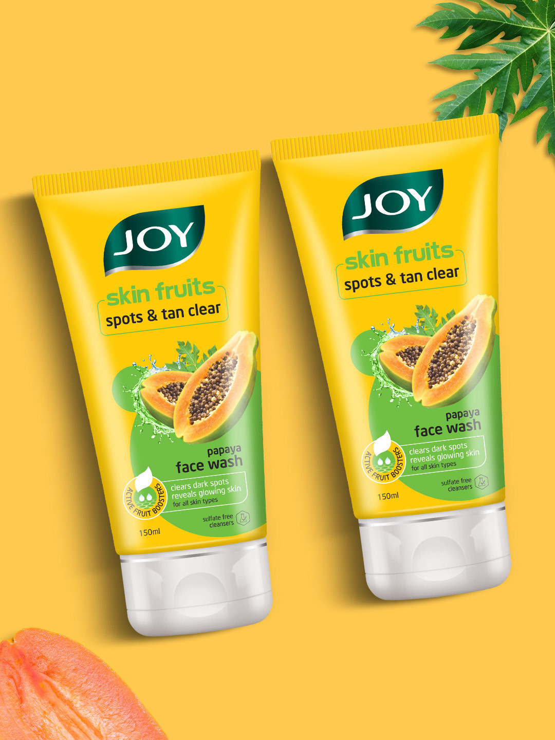 JOY Set Of 2 Papaya Spots & Tan Clear Face Wash - 150 ml Each
