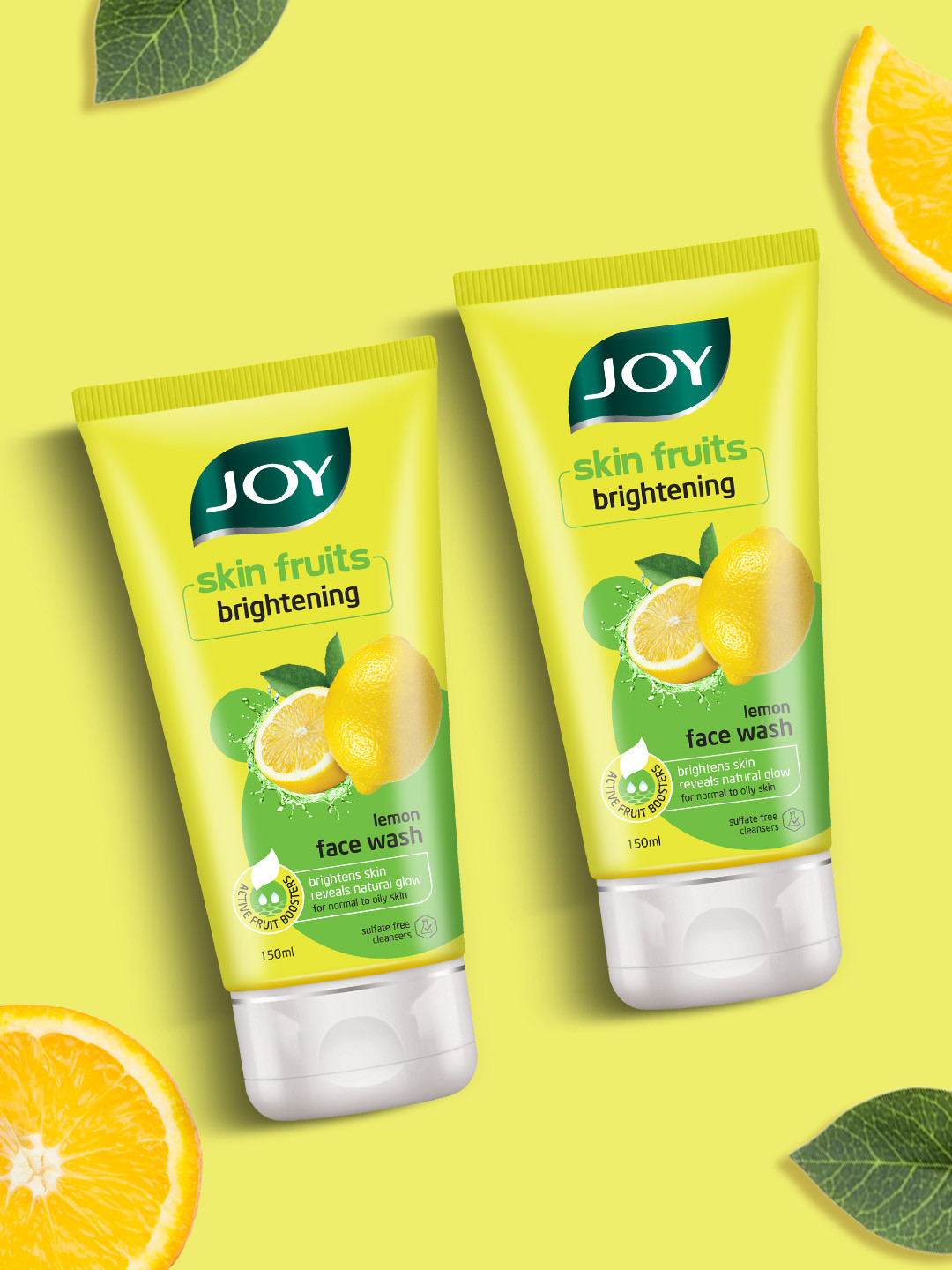 JOY Set Of 2 Skin Fruits Lemon Brightening Face Wash- 150 ml Each