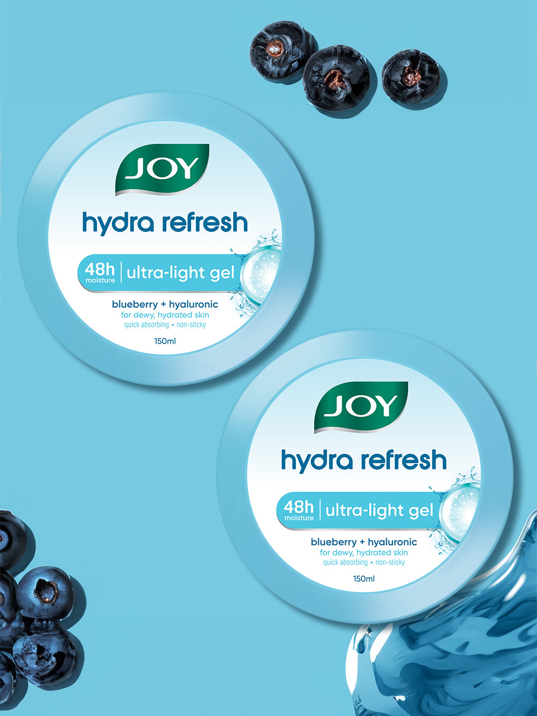 JOY Set Of 2 Hydra Refresh Ultra-Light Gel With Oil Free Moisturiser - 150 ml Each