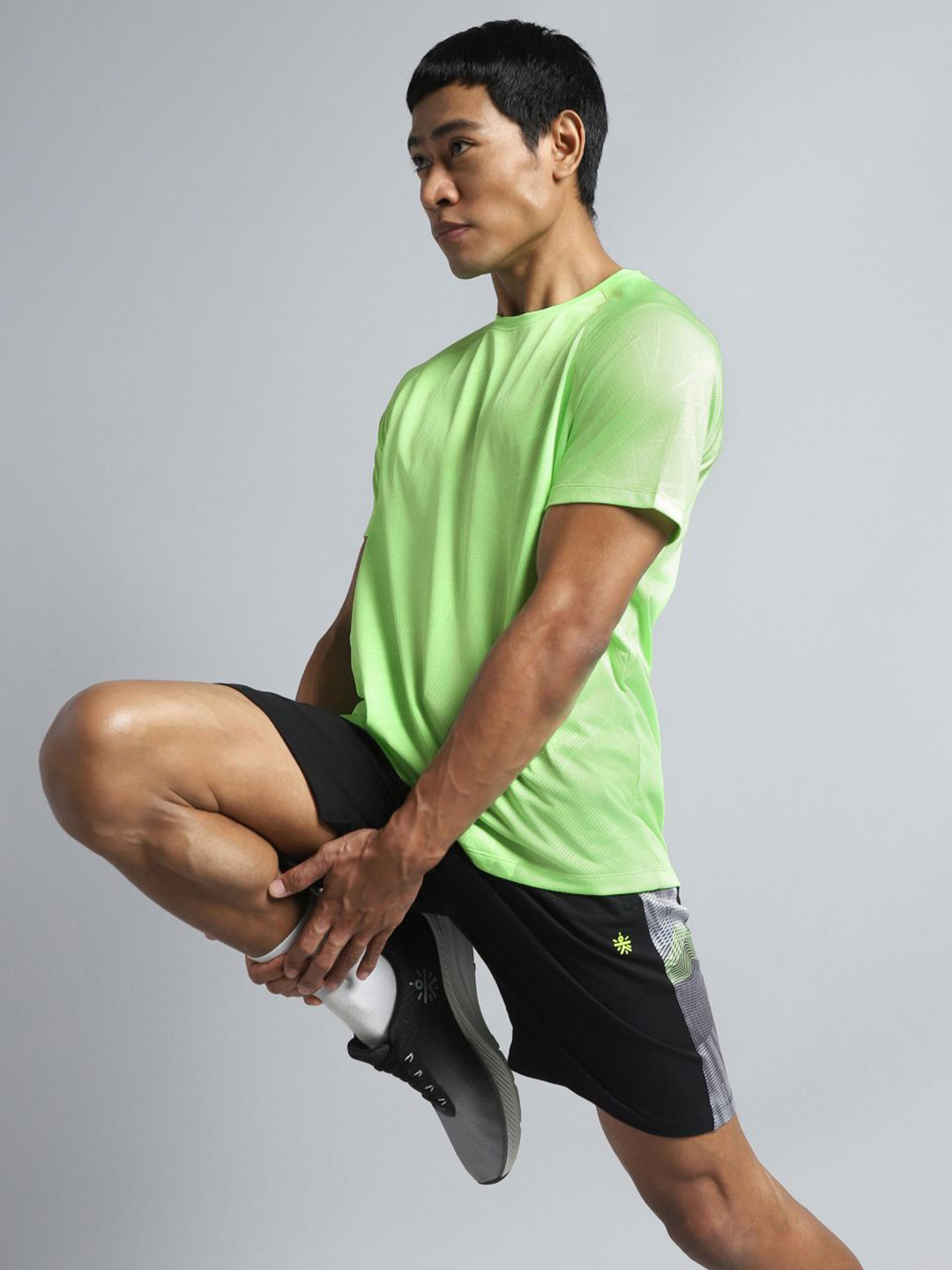 CULT Men Lime Power Training Sculpted T-shirt