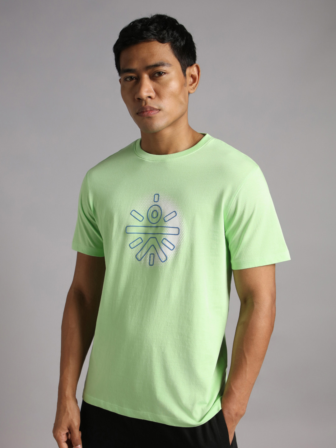 CULT Men Lime Cult Brand Carrier Graphic T-shirt