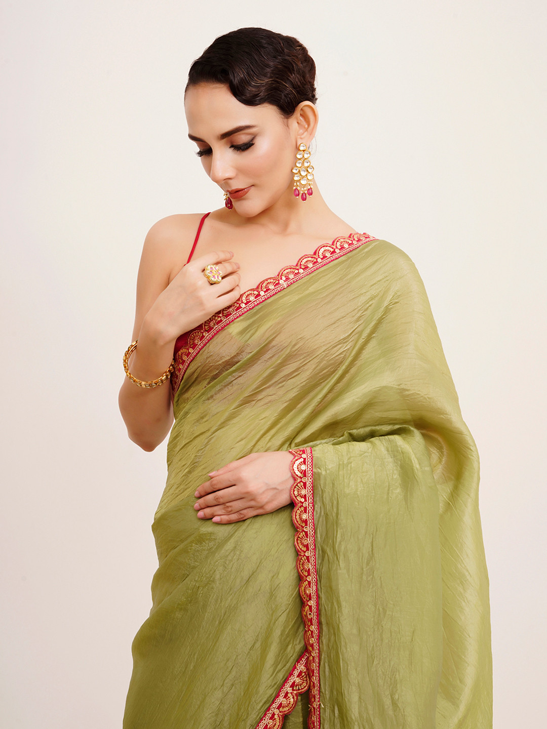 Kalista Sequinned Tissue Saree