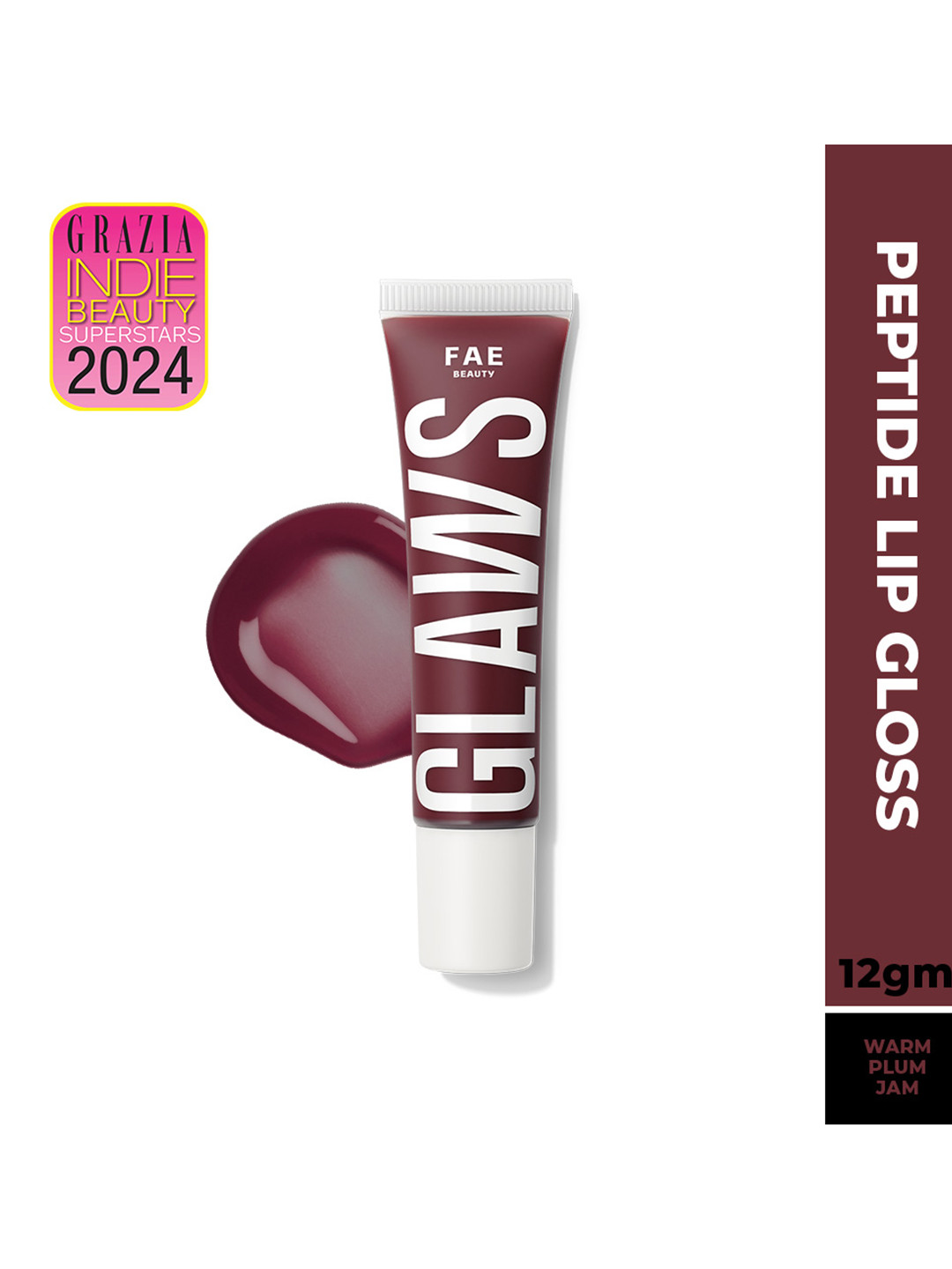 FAE BEAUTY Peptide Lip Gloss For Hydrating- 12 g - Warm Plum Jam