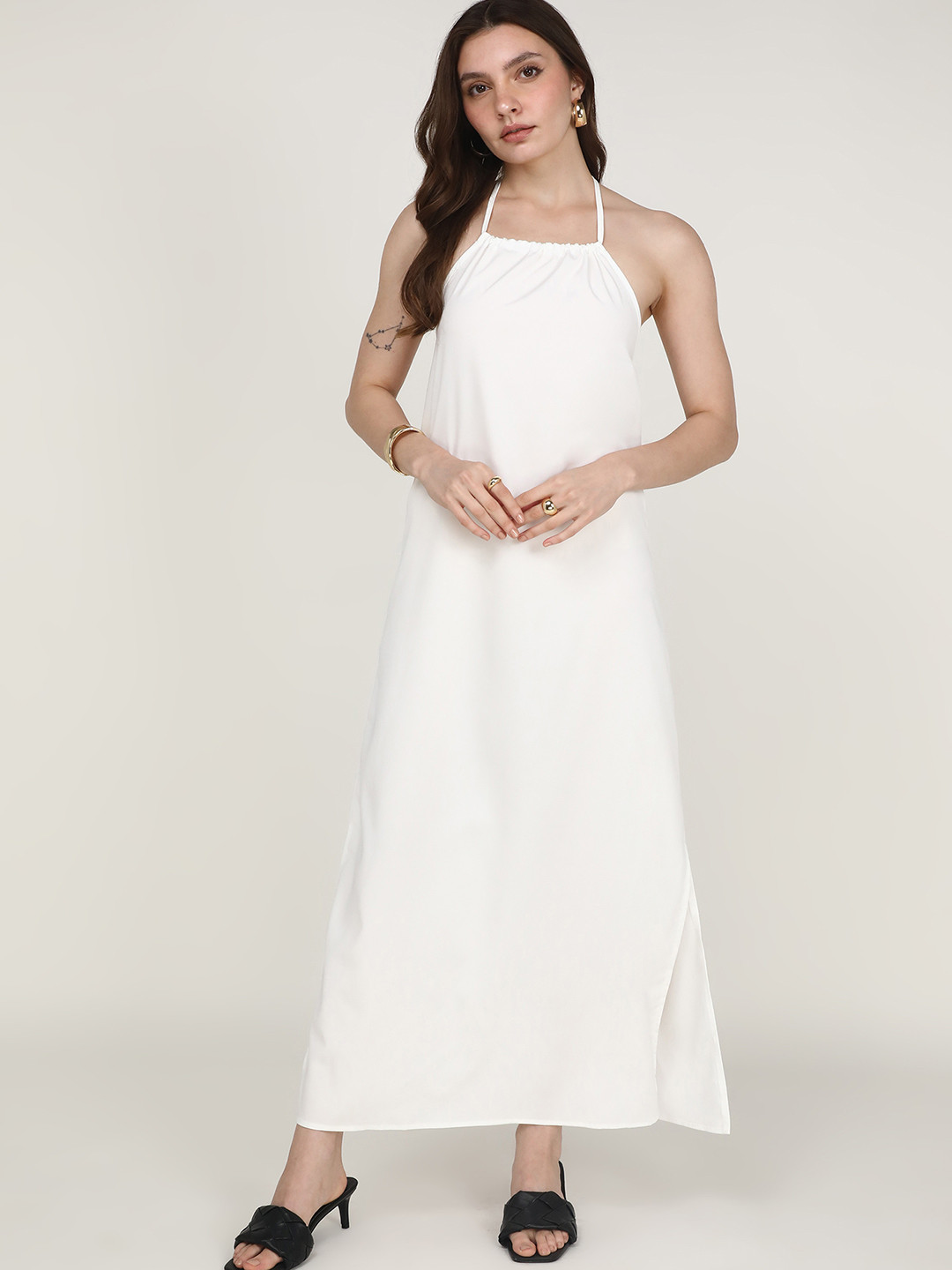 LULU & SKY Women Maxi Dress With Side Slits Detail