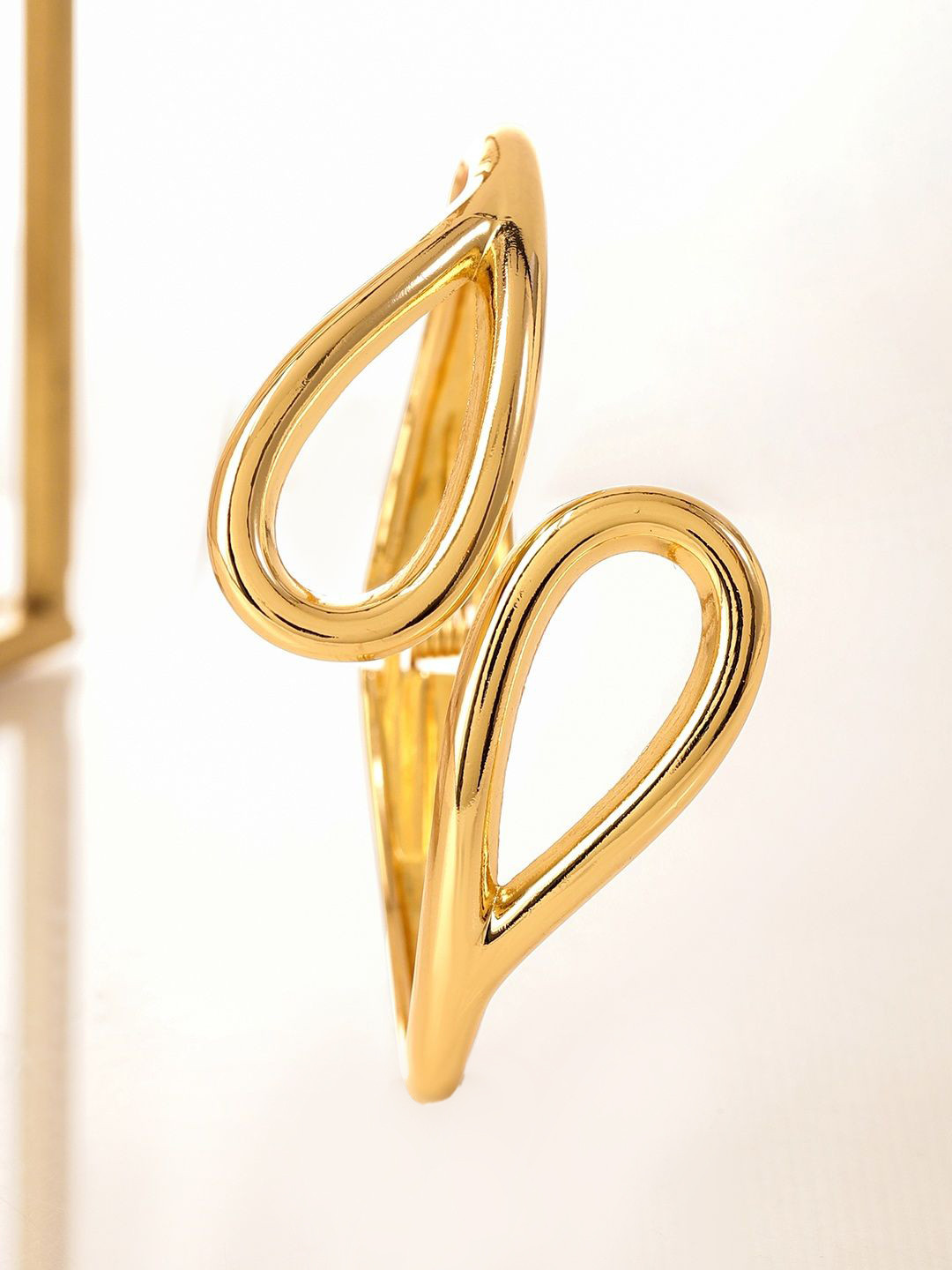 Rubans 18K Gold-Plated Bold Teardrop Cutout Sculptural Statement Bracelet