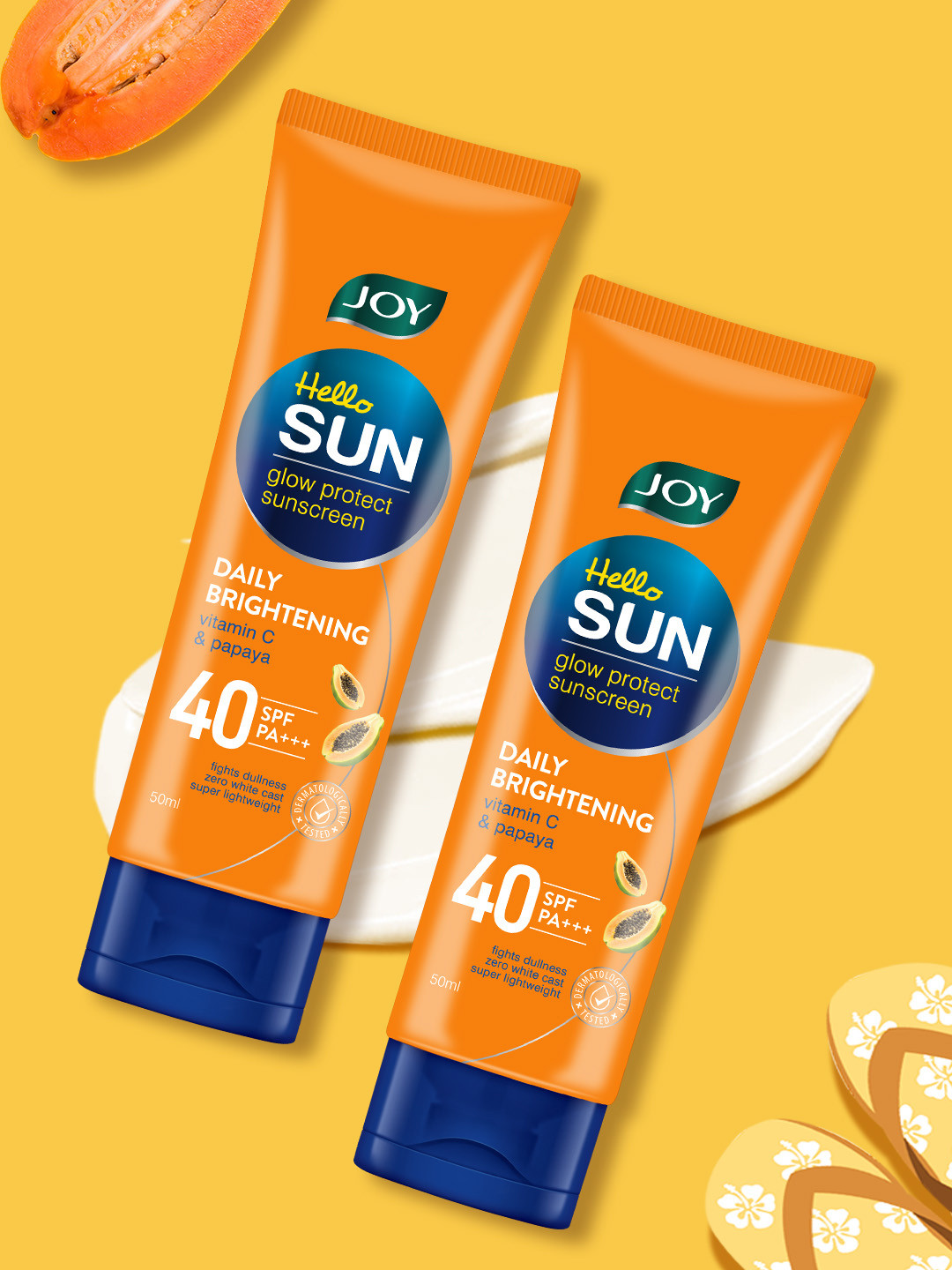 JOY Set Of 2 Hello Sun Glow Protect Sunscreen SPF 40 PA+++ - 50 ml Each