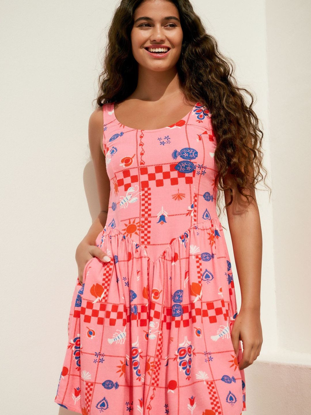 NEXT Print A-Line Mini Dress