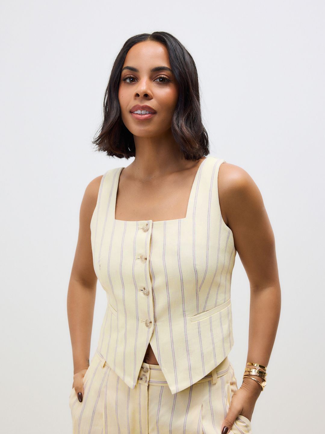 NEXT Striped Waistcoat
