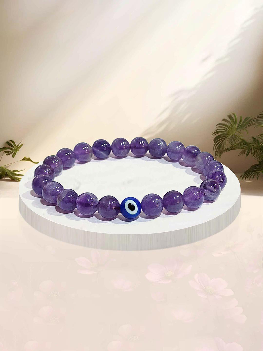 SOLAVA Amethyst Evil Eye Bracelet