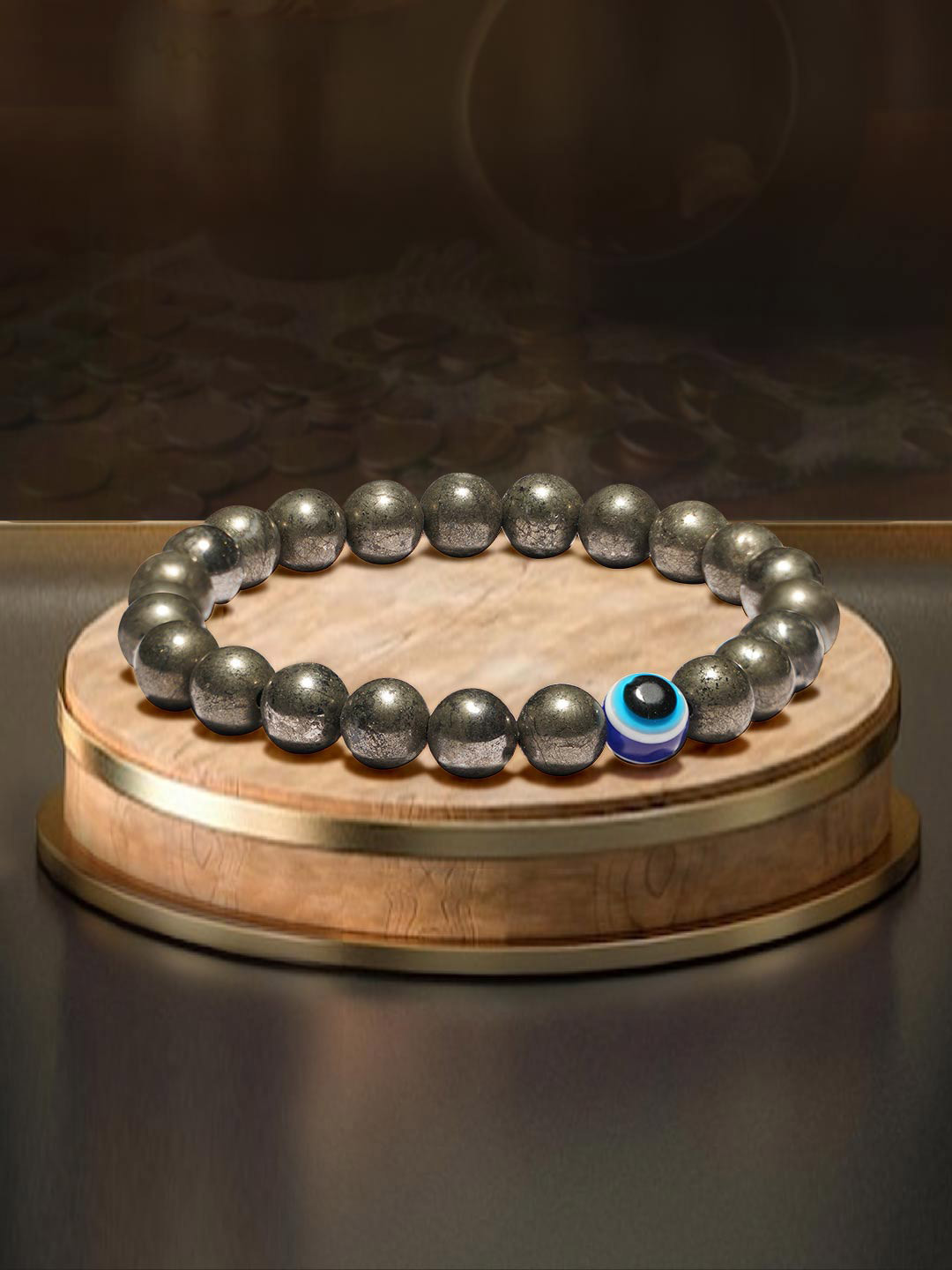 SOLAVA Pyrite Evil Eye Bracelet
