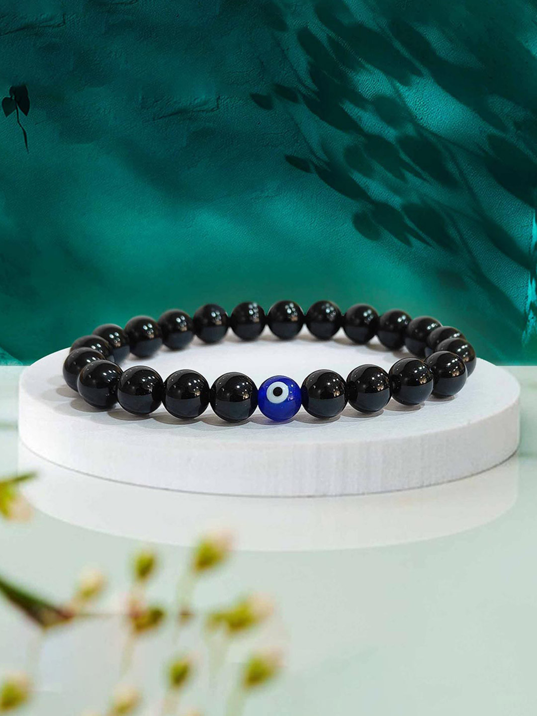 SOLAVA Black Tourmaline Evil Eye Bracelet