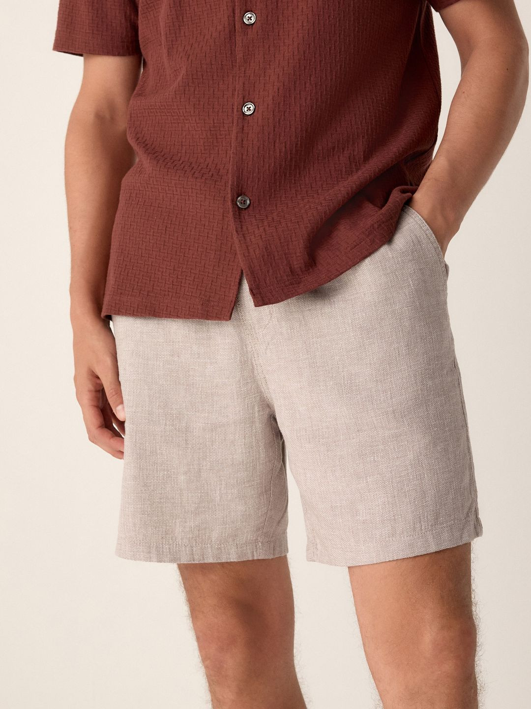 NEXT Men Linen Cotton Casual Shorts