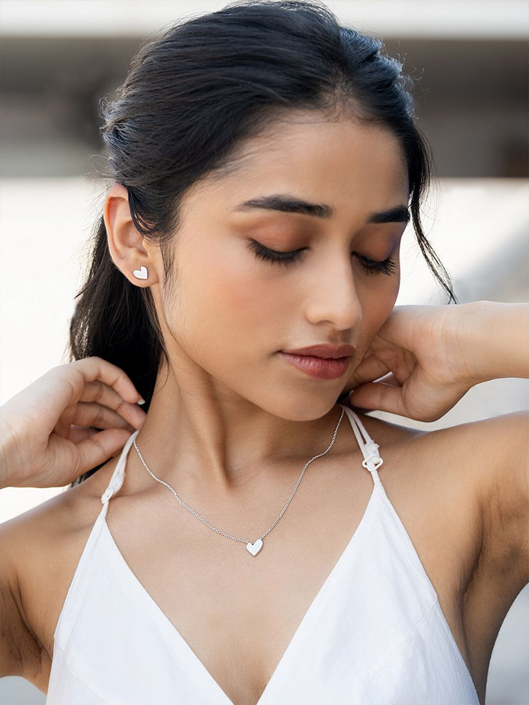 SHAYA You & Your Dramatic Hand Gestures Earrings & Necklace Crafted In 925 Silver