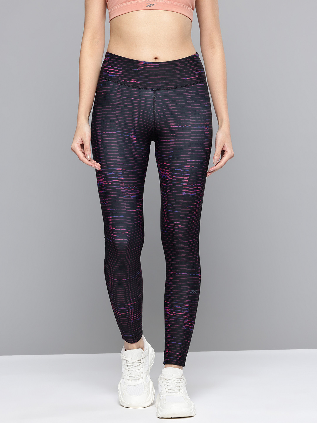 Reebok Women Striped Lux Bold Running Tights