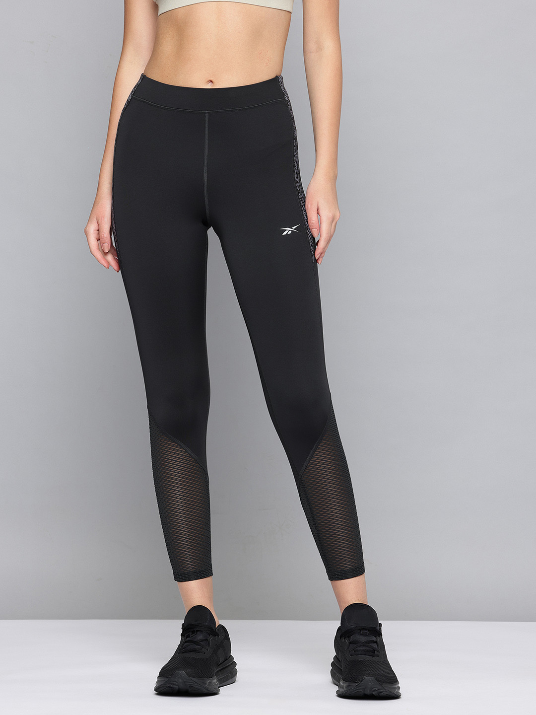 Reebok Women Animal Print Detail Running Cropped Tights