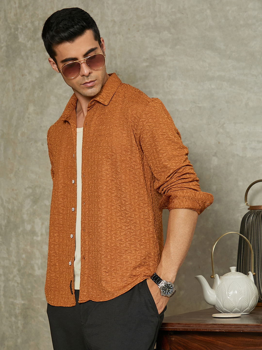 CAHOOT Men Comfort Regular Fit Casual Shirt