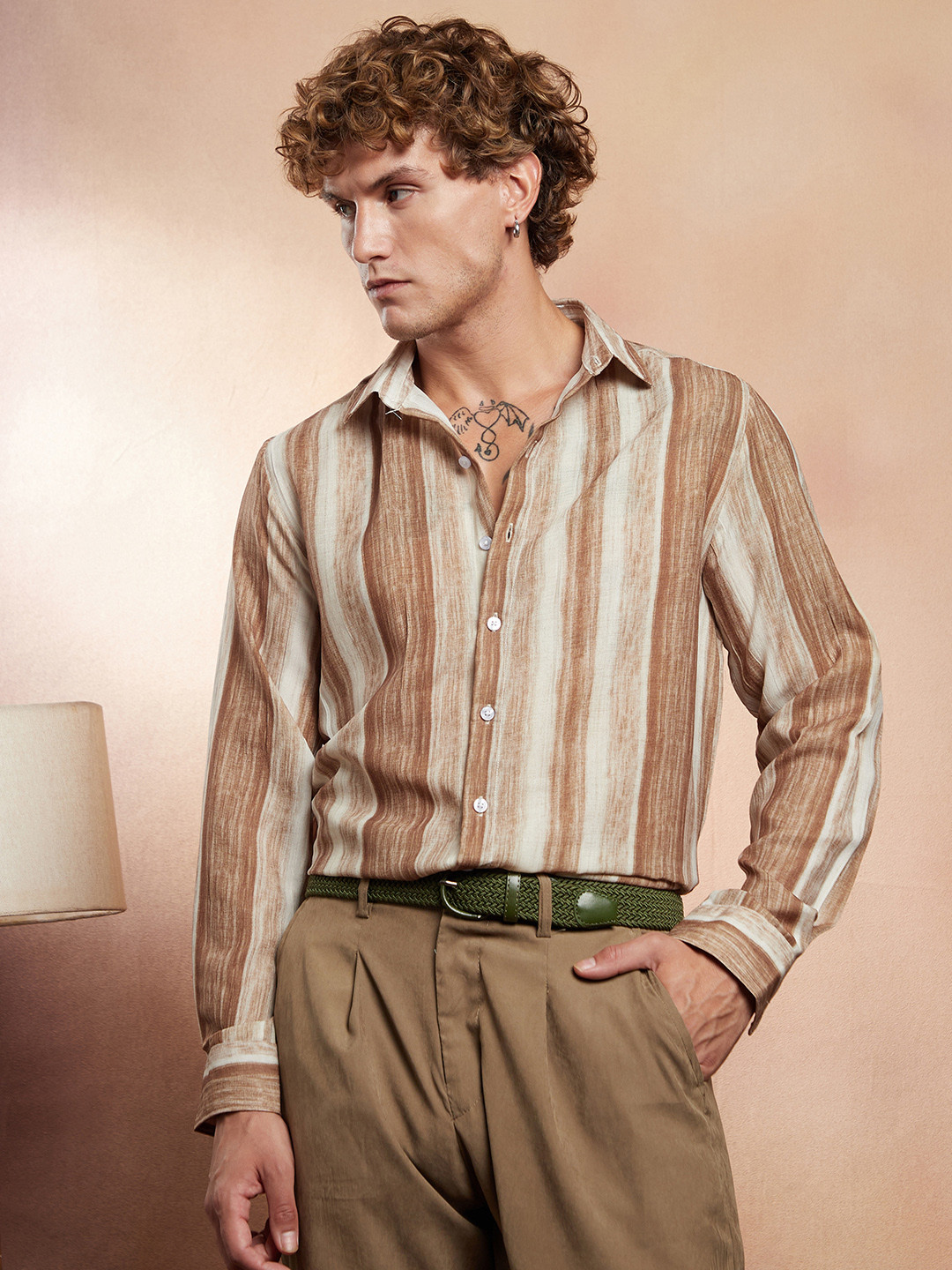 Campus Sutra Comfort Striped Formal Shirt