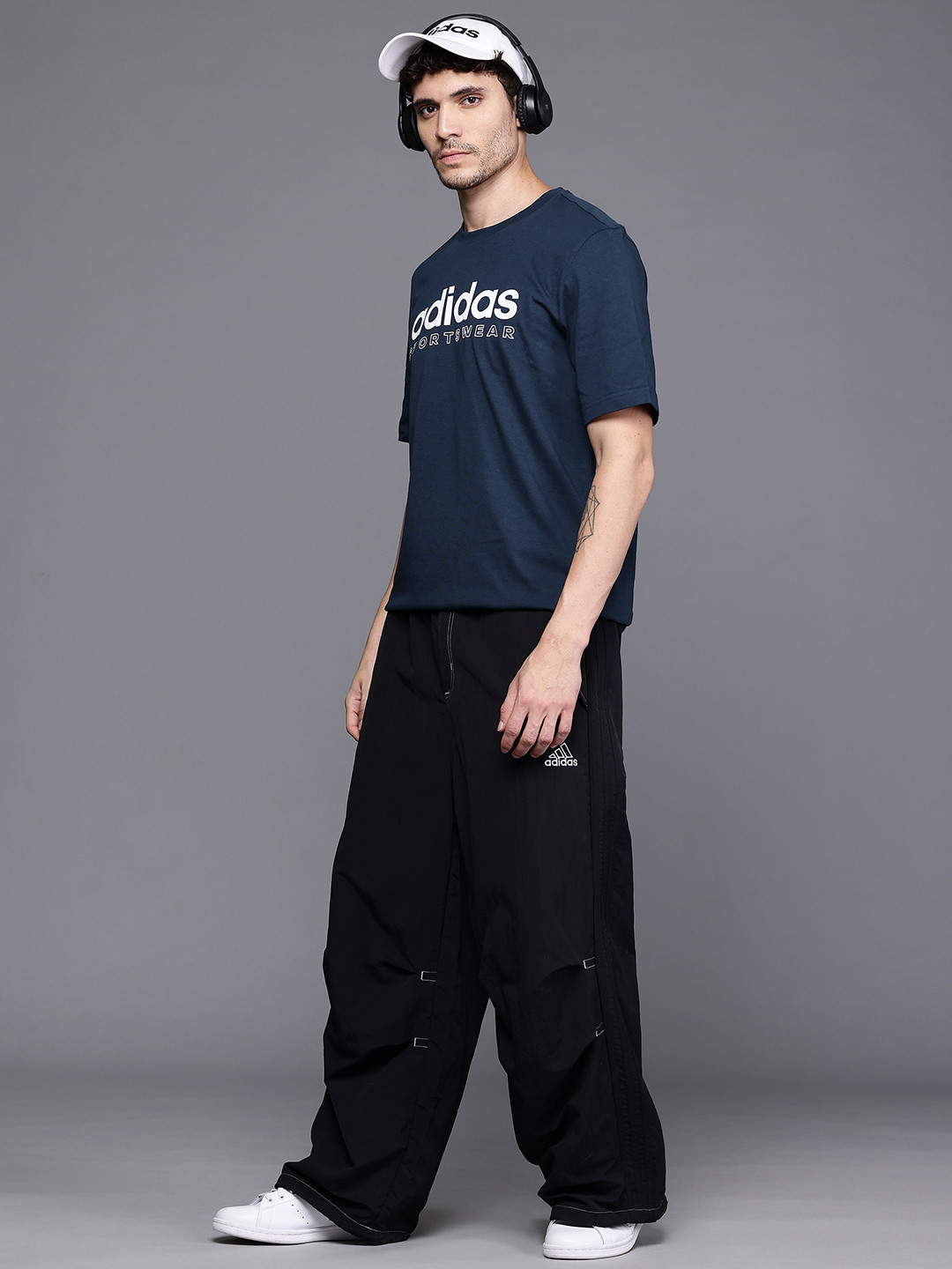 ADIDAS Brand Logo Print Pure Cotton T-shirt