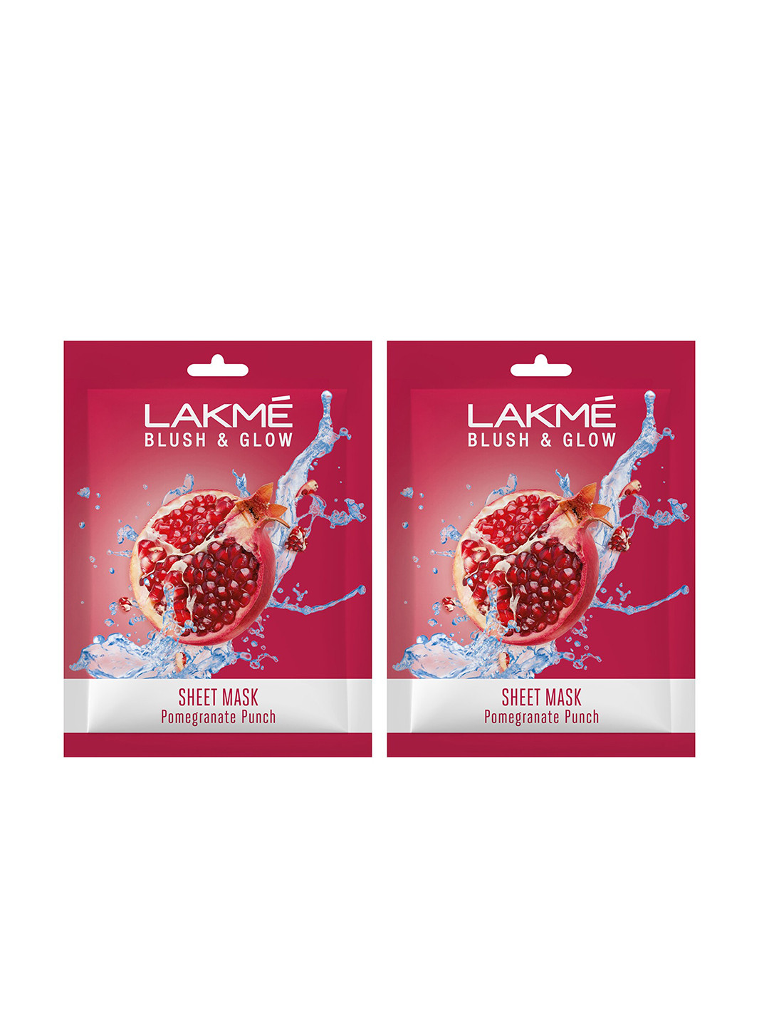 Lakme Set Of 2 Blush & Glow Pomegranate Punch Sheet Mask - 25ml
