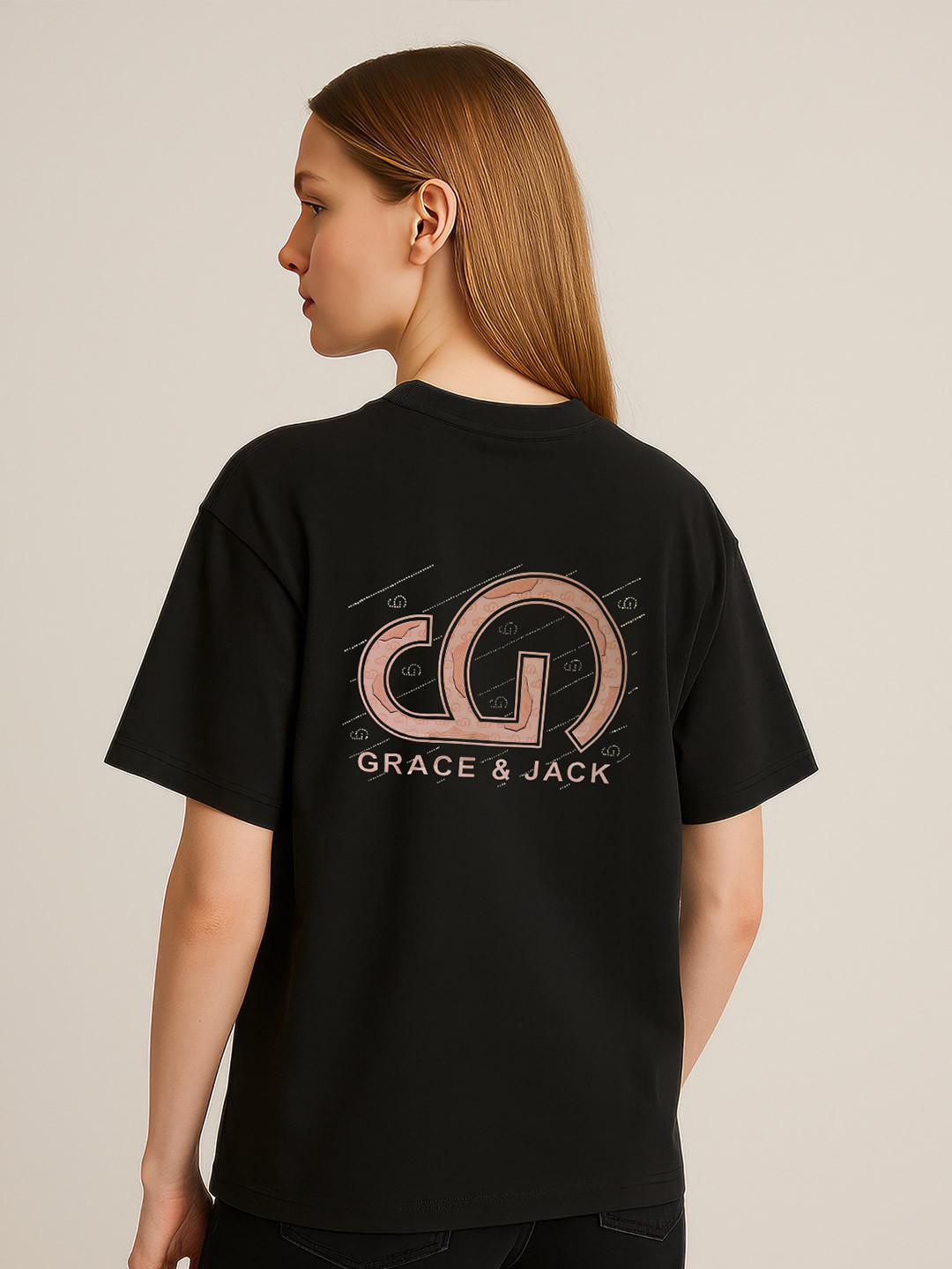 GRACE & JACK Round Neck Cotton Oversized T-shirt