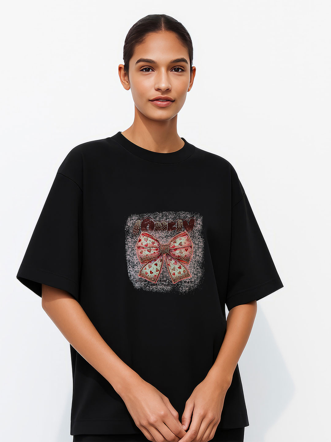 GRACE & JACK Women Round Neck Oversized T-shirt