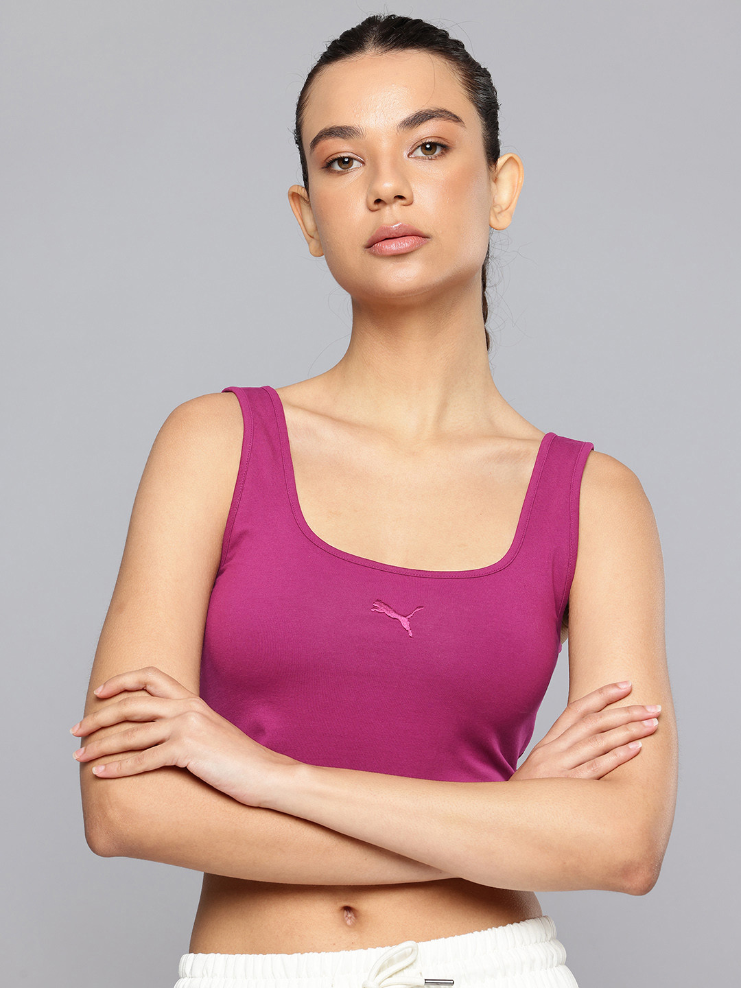 Puma Women ESS ELEVATED Scoop Neck Crop Top