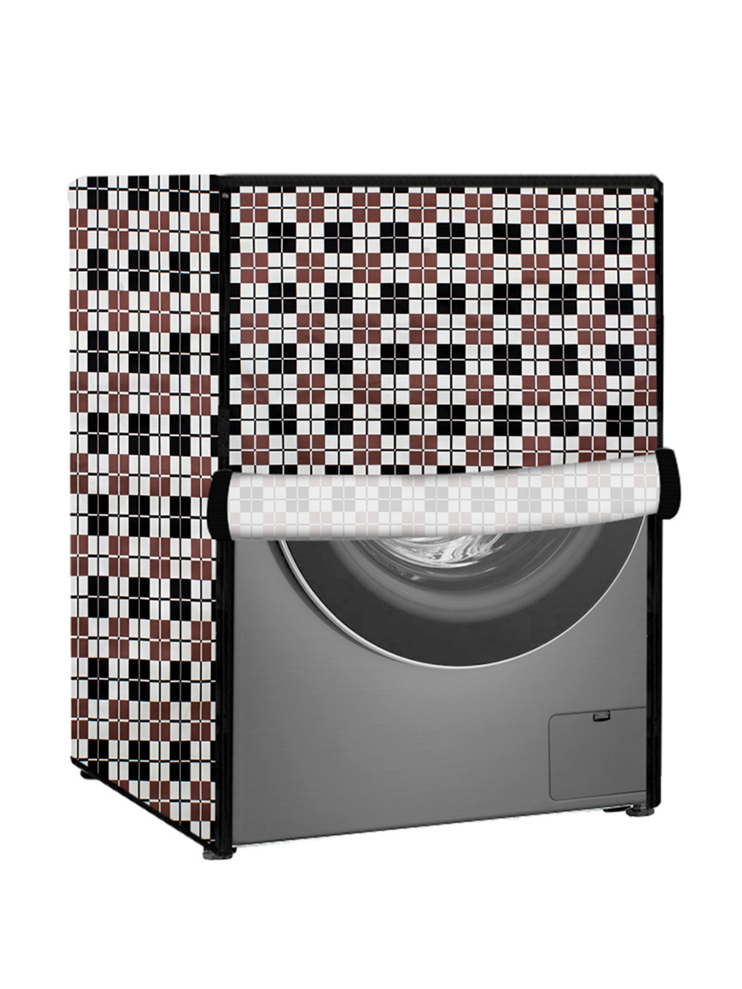 Stylista Grey checked Waterproof & Dustproof Front Load Washing Machine Cover