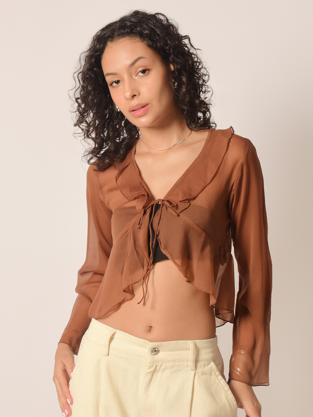 IZF Women Tie-Up Shrug