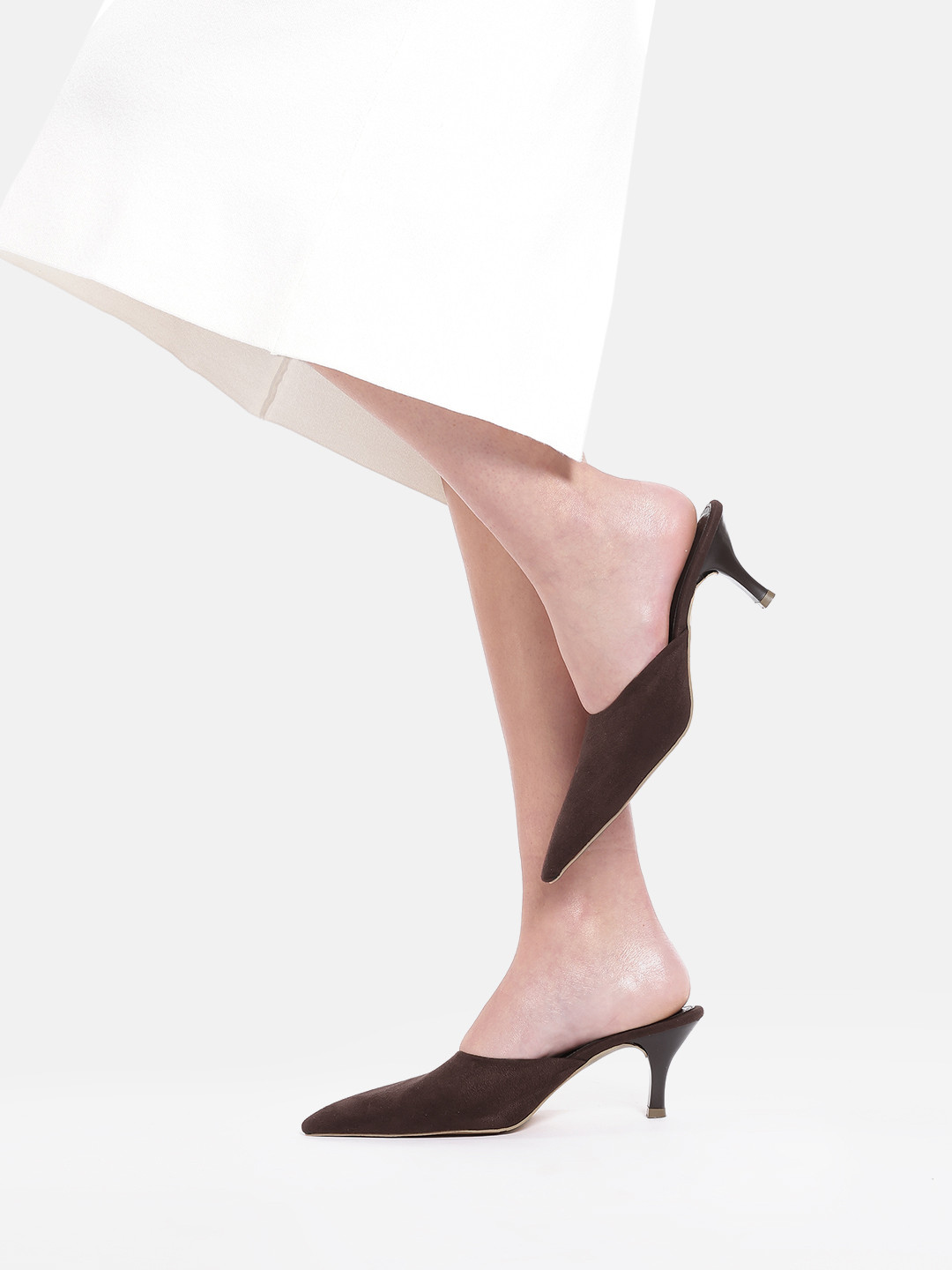 ZORI WORLD Suede Work Slim Heeled Pumps