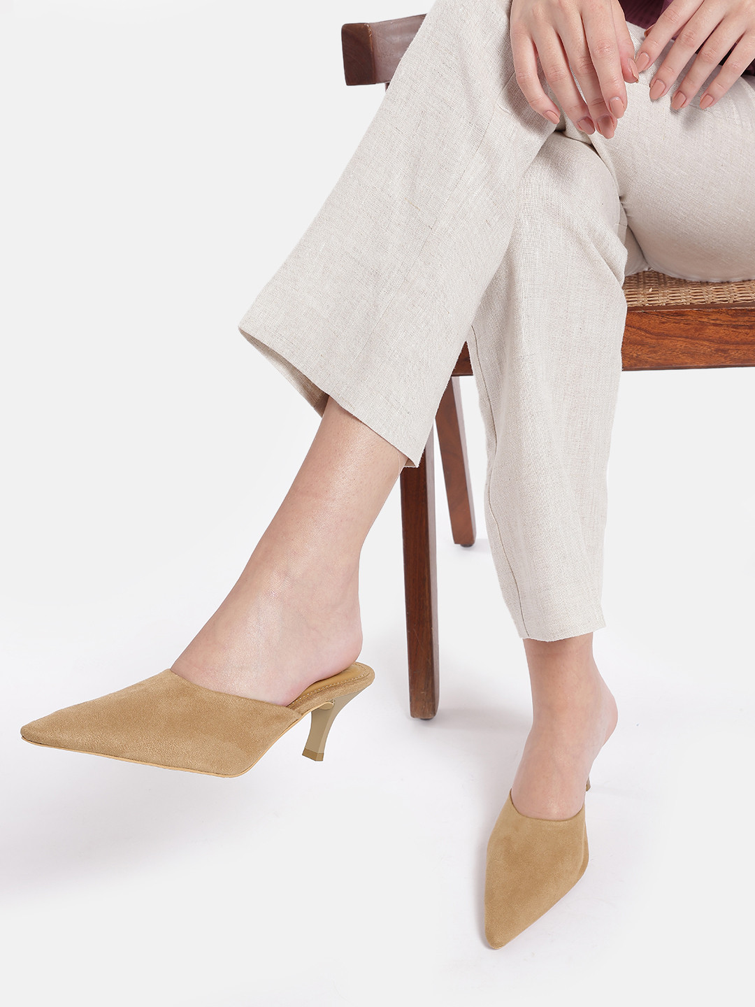 ZORI WORLD Suede Work Slim Heeled Pumps