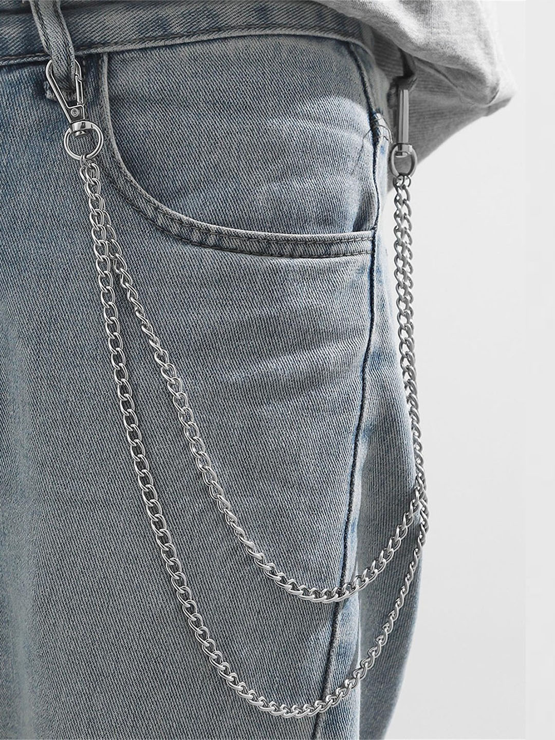 Its 4 You Unisex Silver-Side Two Layer Jean Chain
