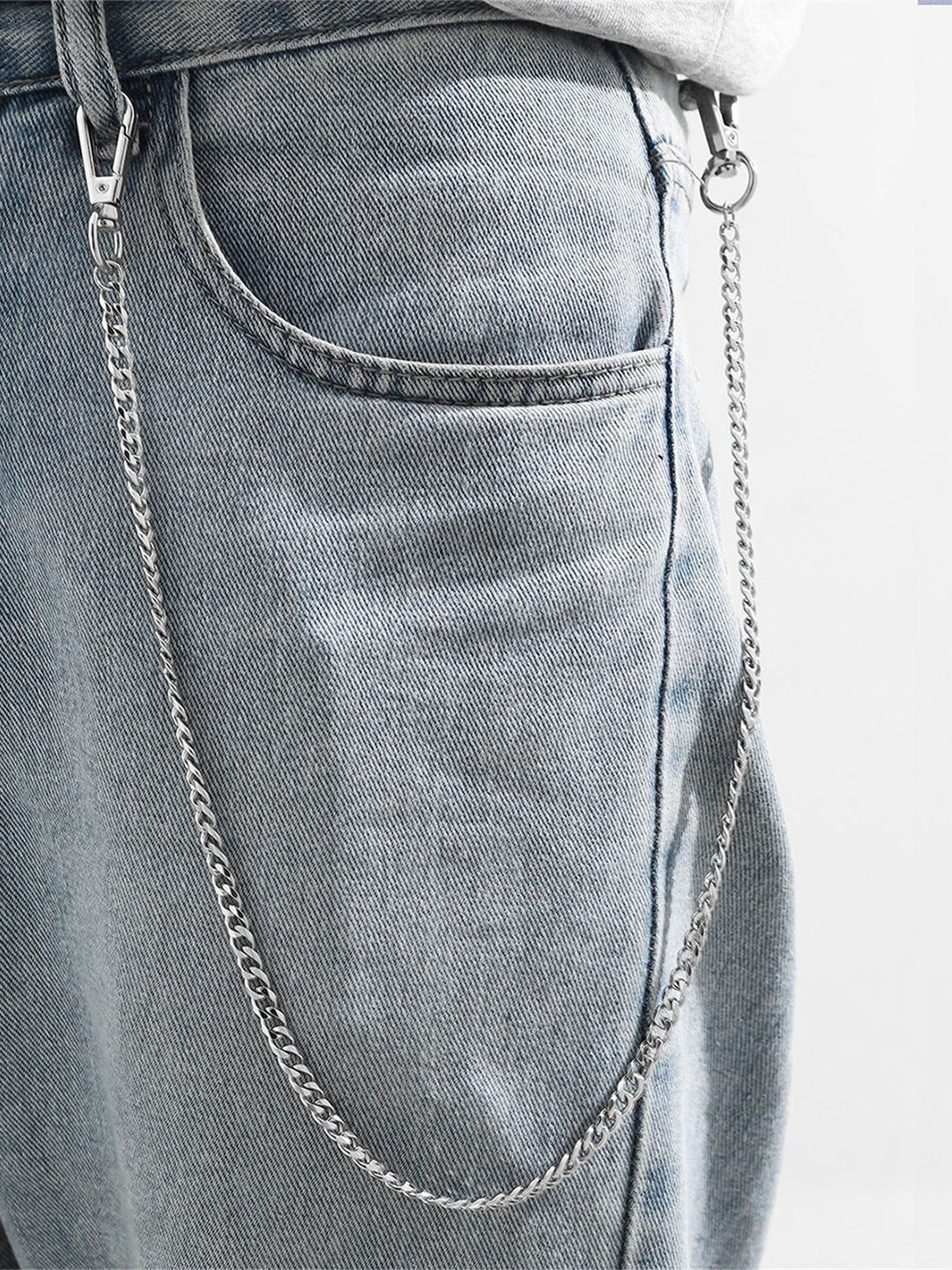 Its 4 You Unisex Silver-Single Layer Side Curb Chain