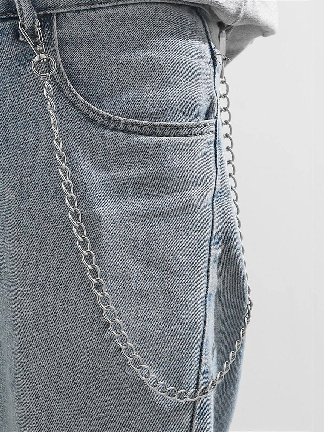 Its 4 You Unisex Silver-Single Layer Curb Chain