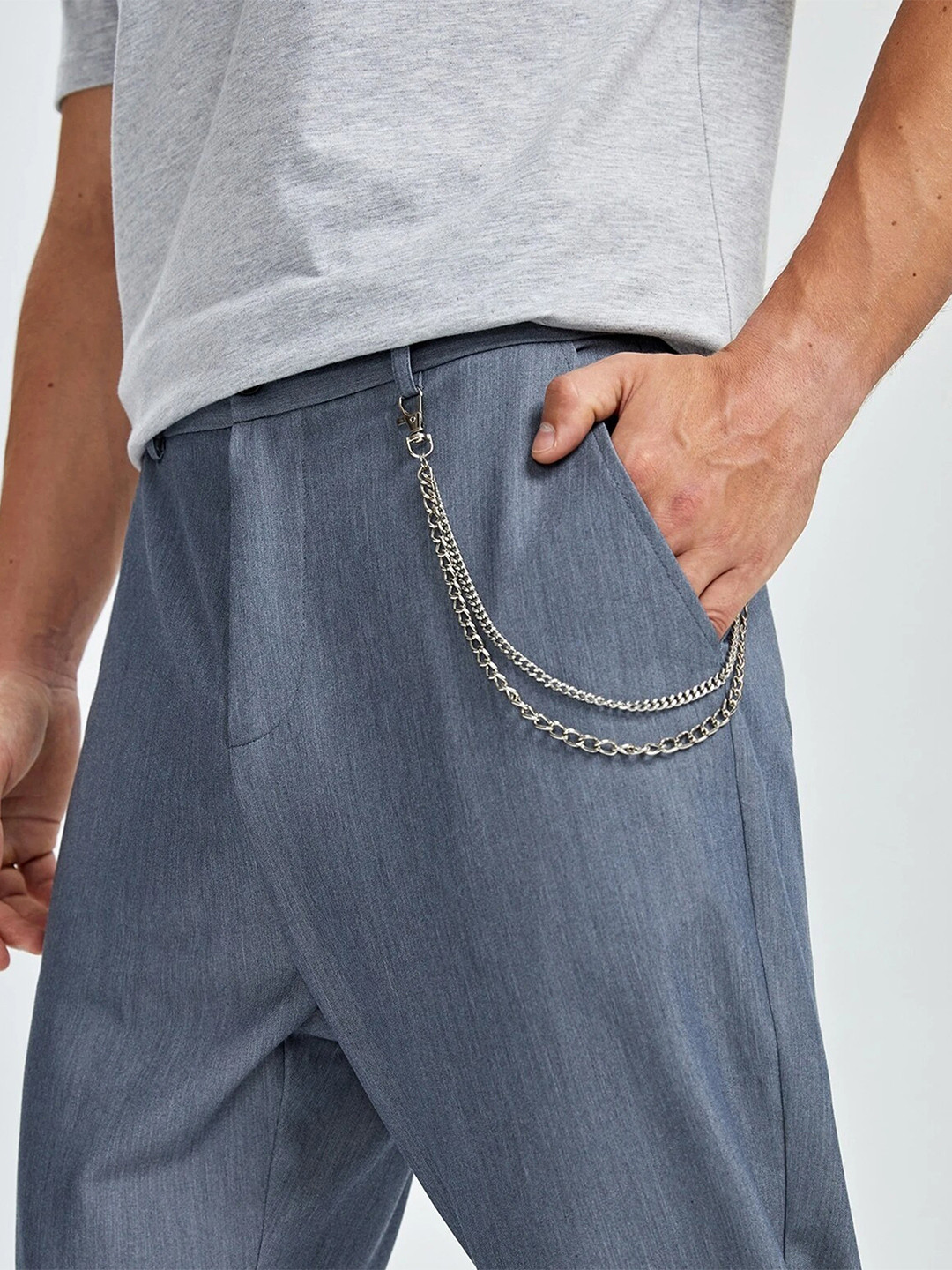 Its 4 You Unisex Silver Side Two Layer Pant Chain
