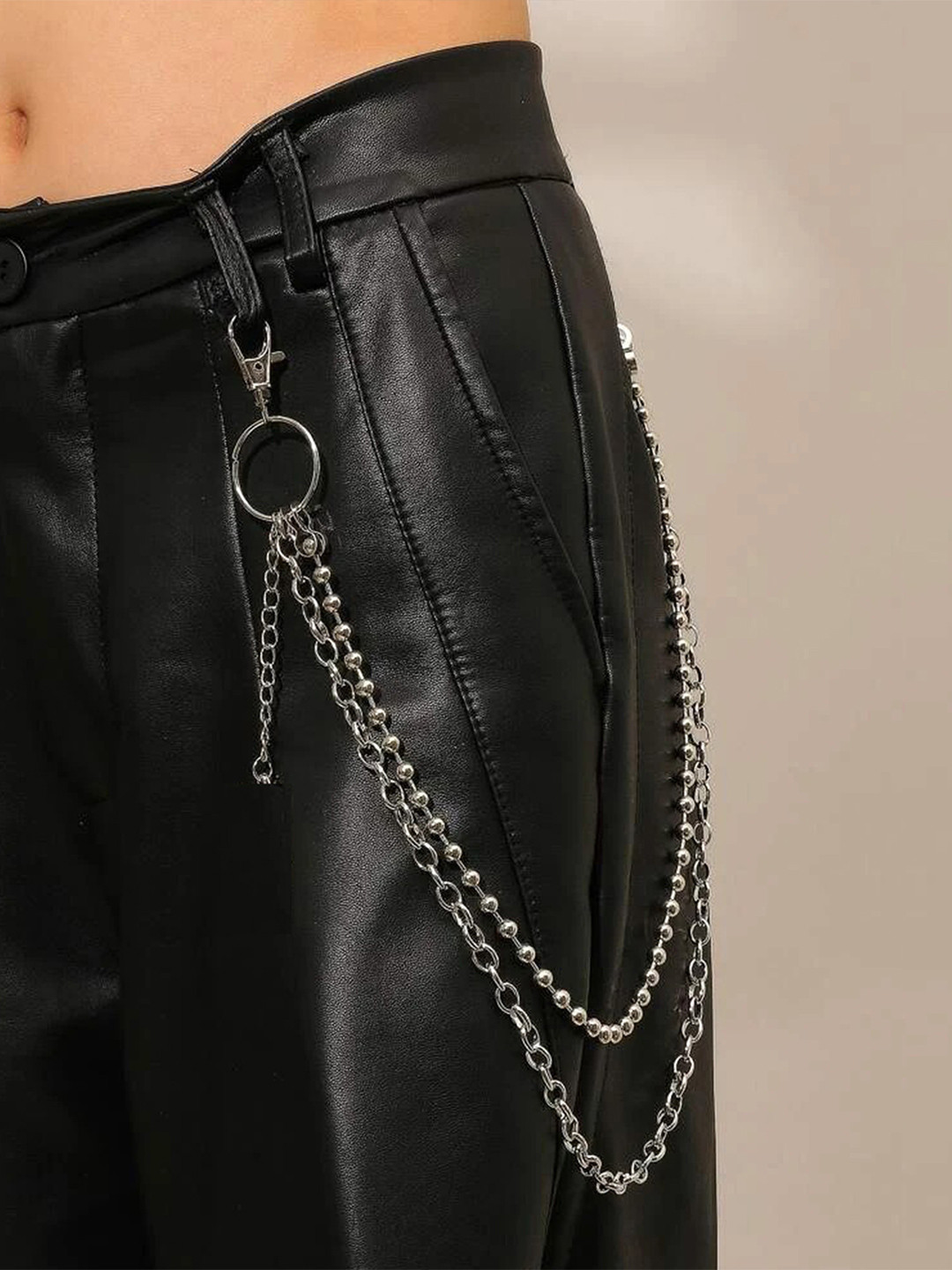 Its 4 You Unisex Silver-Side Anchor & Ball Pant Chain