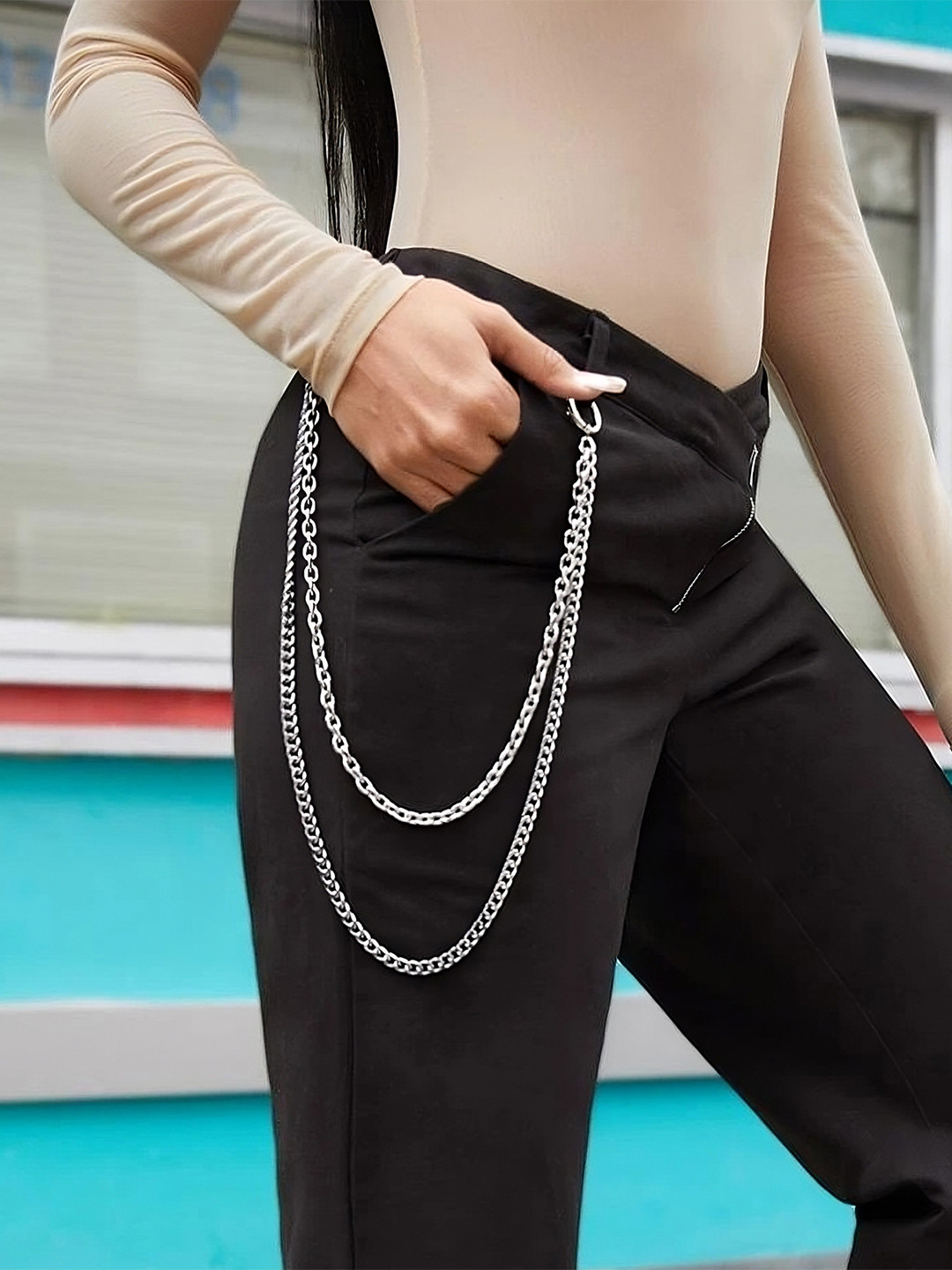 Its 4 You Unisex Silver-Pant Chain