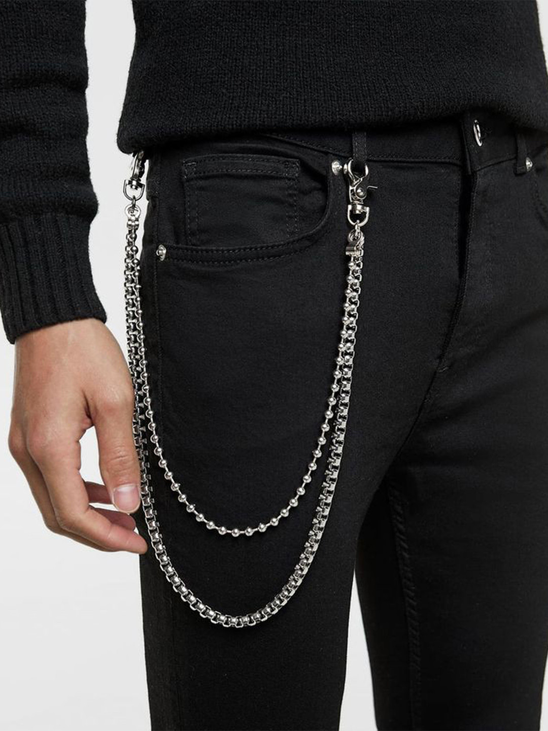 Its 4 You Unisex Silver-Jean Box & Ball Pant Chain