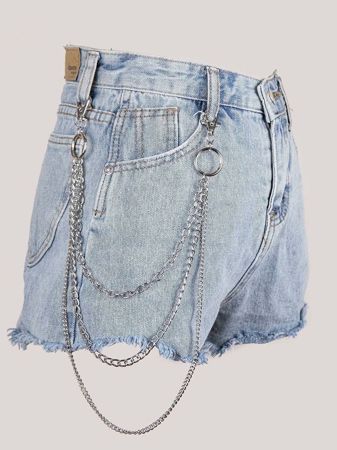 Its 4 You Unisex Silver-Multi Layer Cool Hipsters Side Pant Chain