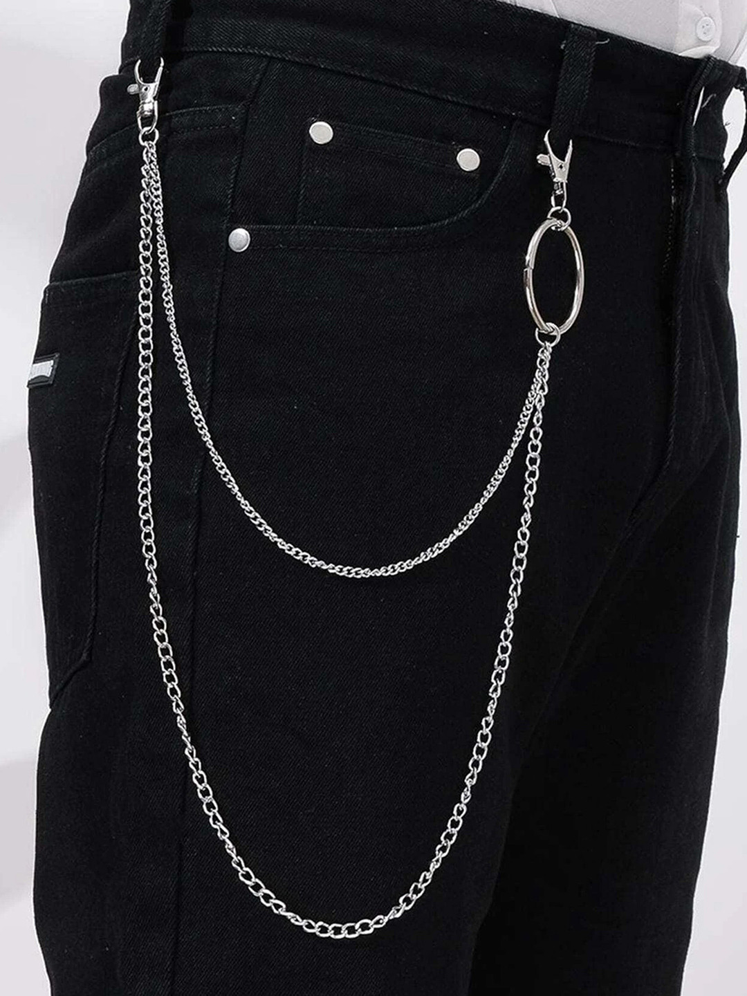 Its 4 You Unisex Silver-Side Pant Chain With Ring