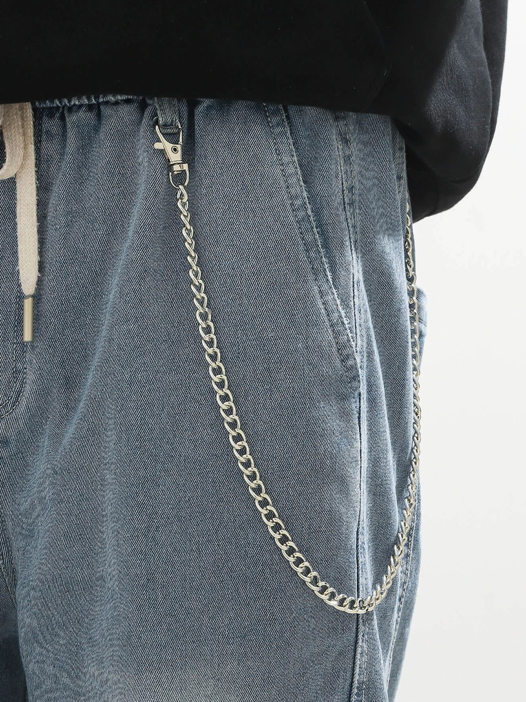 Its 4 You Unisex Silver-Single Layer Heavy Stylish Side Pant Chain