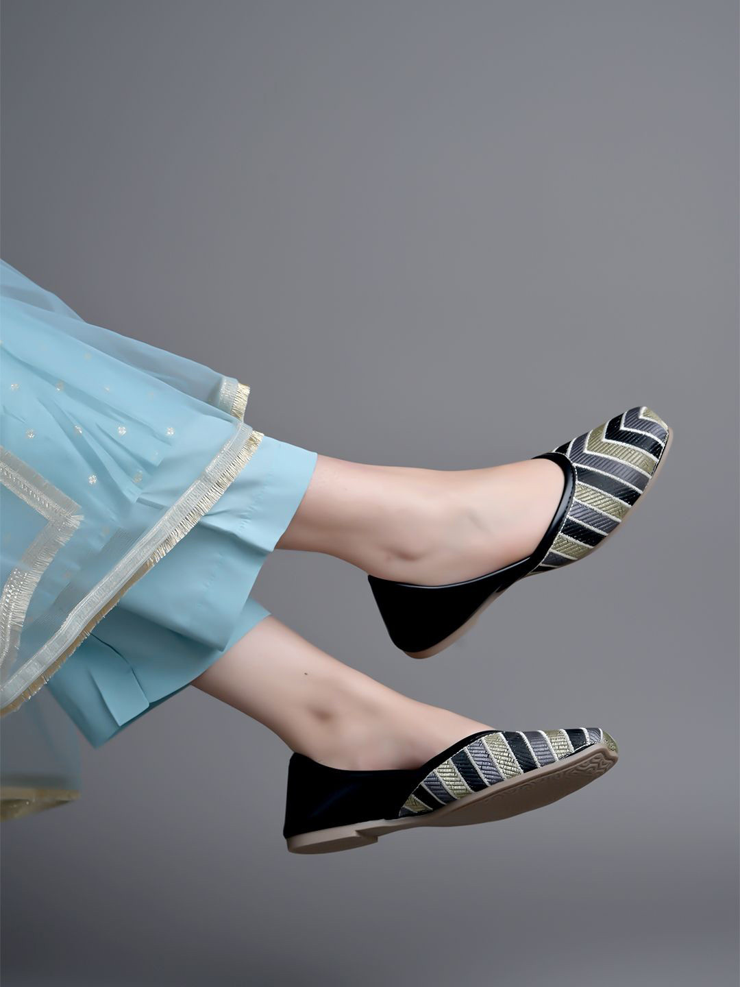 Stylestry Square Pointed Toe Mojaris