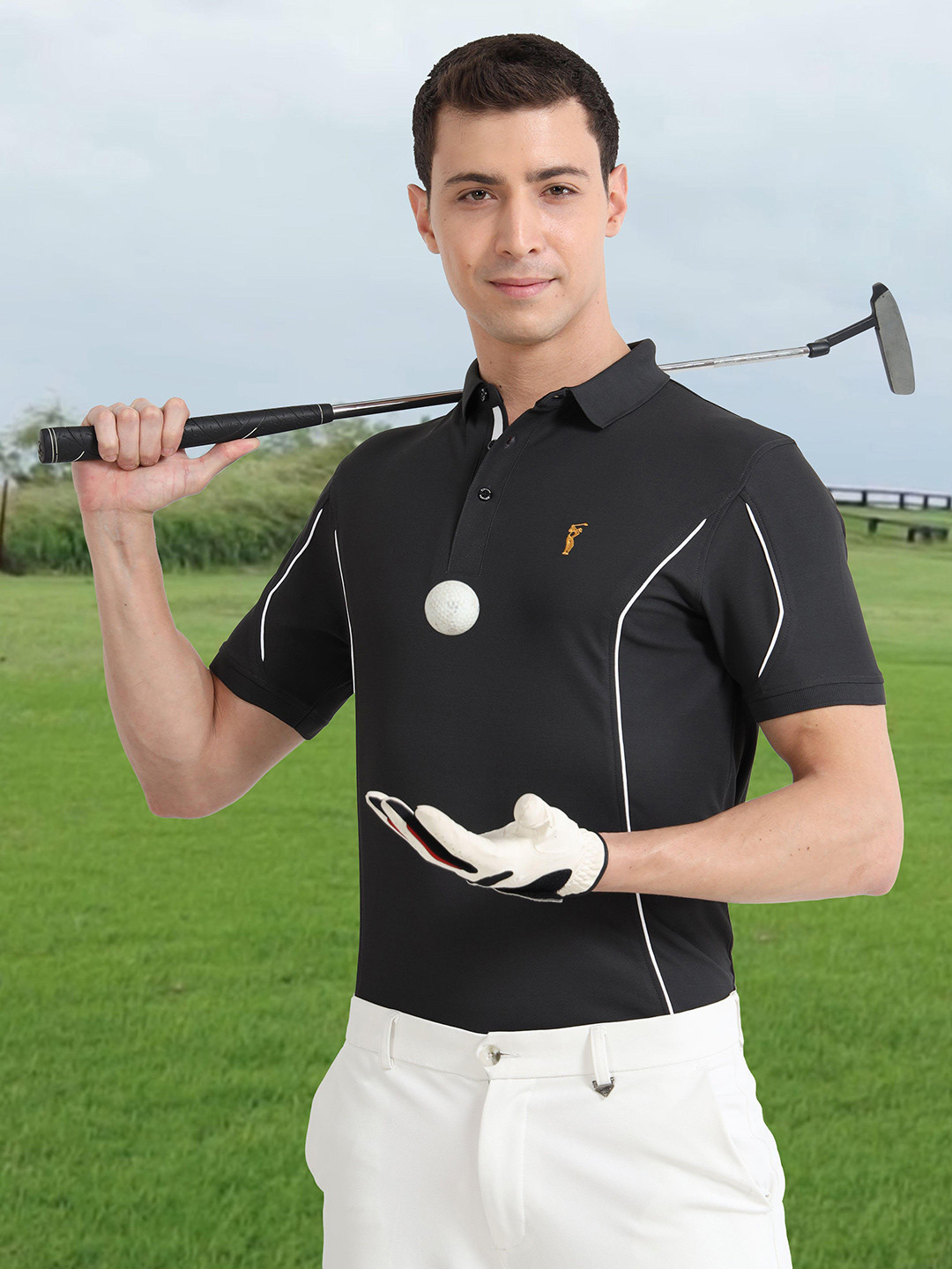 STELLERS Men Wrinkle Free Quick Dry Stretchable Polo Collar T-shirt