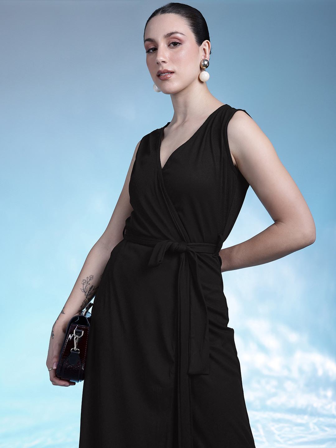 bebe Maxi Wrap Dress