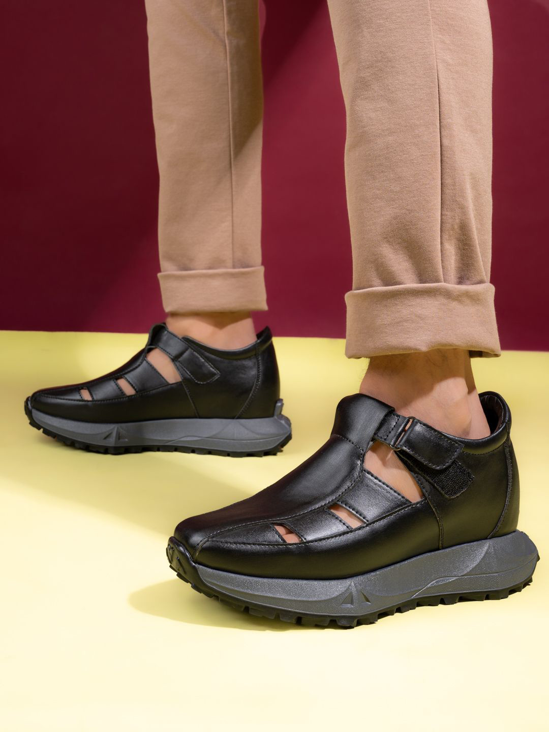 HI Toes Men Fisherman Elavator Sandals with Velcro