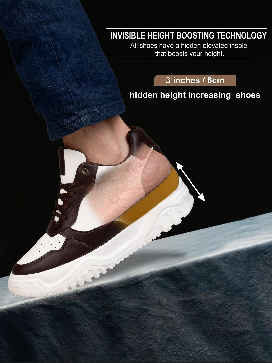 HI Toes Men Colourblocked Elavator Sneakers