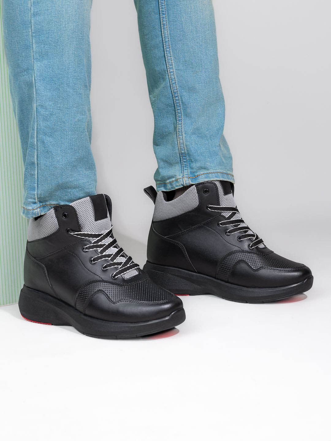 HI Toes Men Solid Lace-Ups Elavator Sneakers