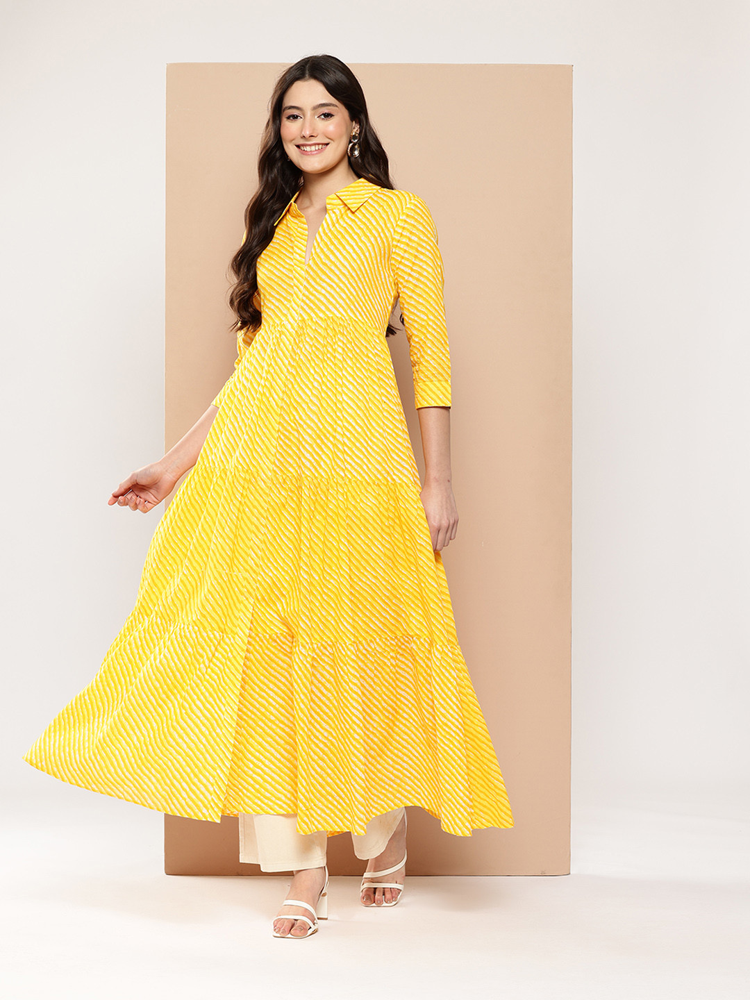 MBE Leheria Printed Anarkali Kurta
