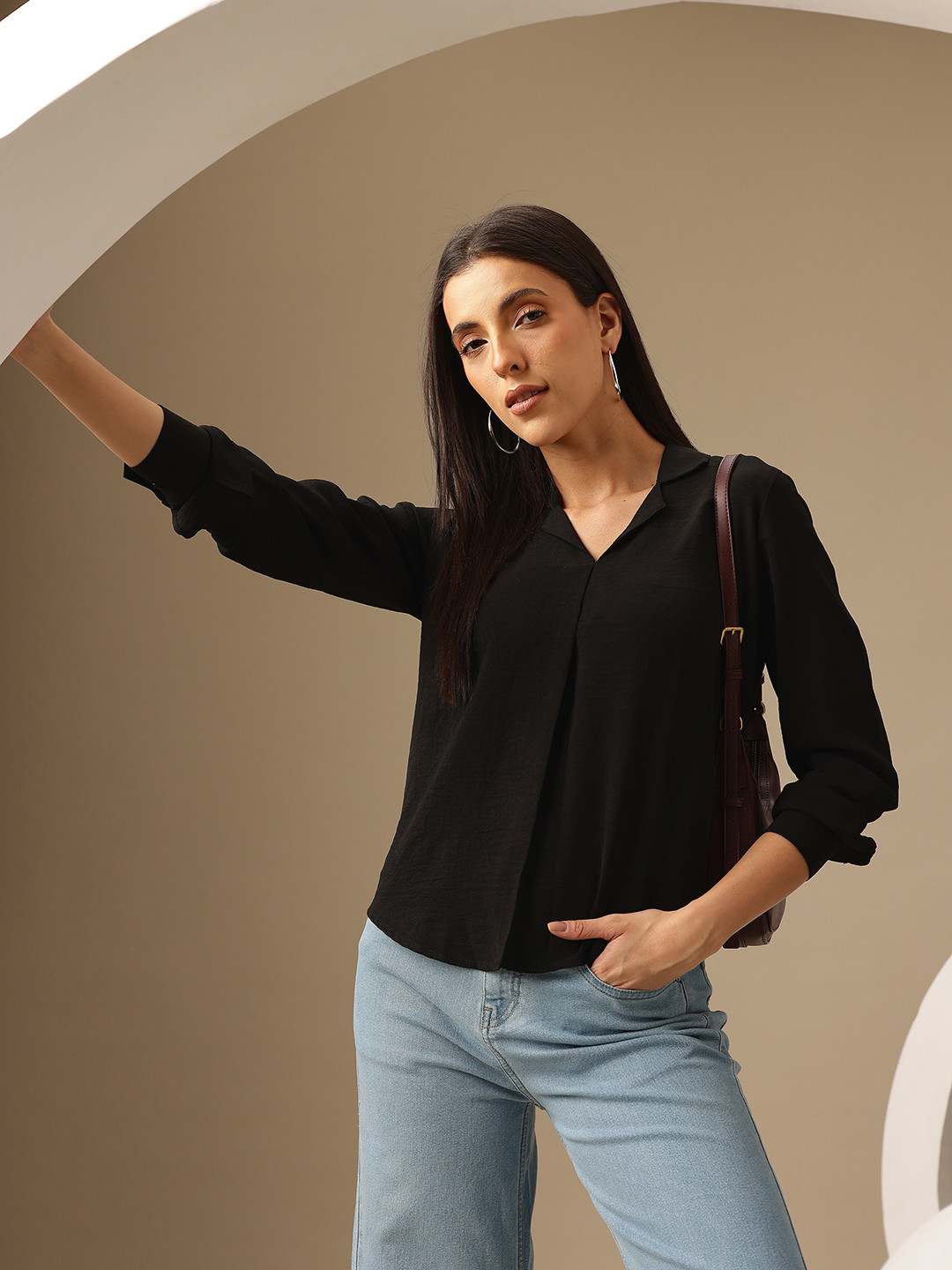 Chemistry Solid Cuban Collar Top