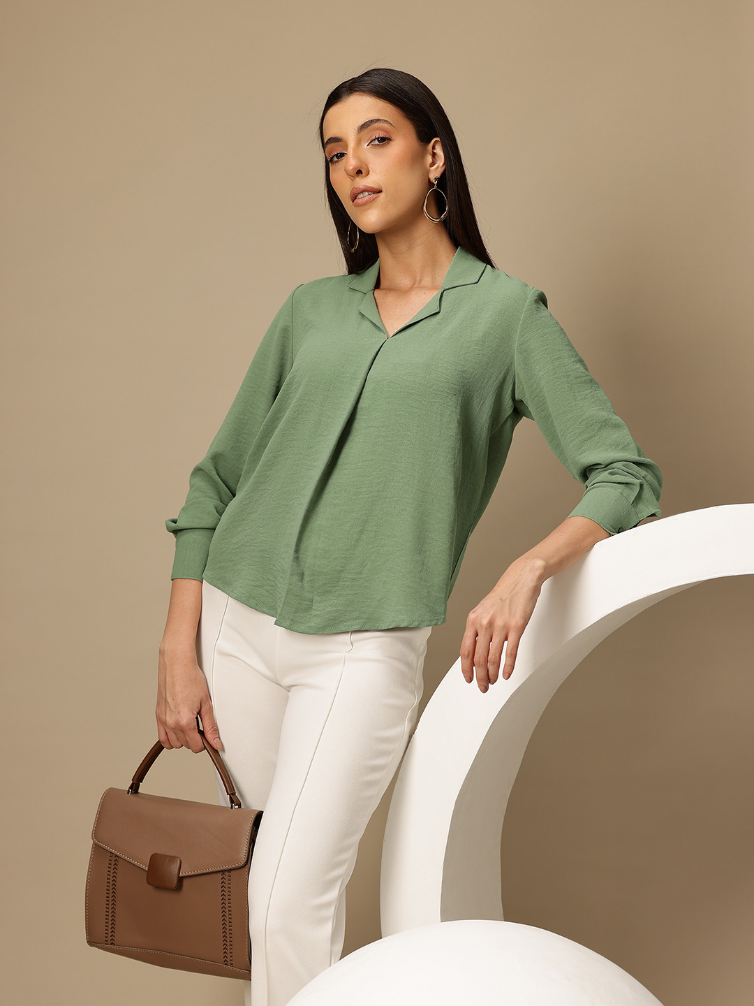 Chemistry Solid Cuban Collar Top